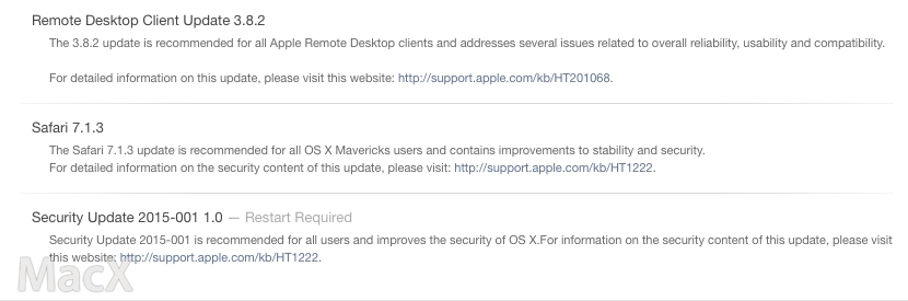 苹果为旧 OS X 系统发布 Safari 和系统安全更新-芊雅企服