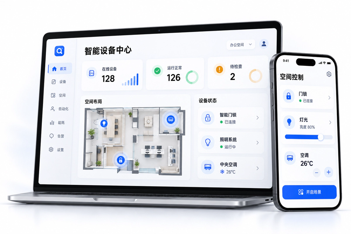 智能设备与场景联动系统，示意图