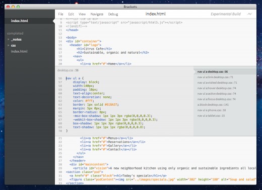 Adobe Brackets 1.2发布 跨平台文本编辑器