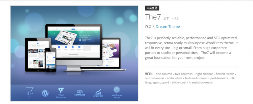 wordpress The7 v4.4.5深度汉化  the7 v4.4.5官方原版下载 2