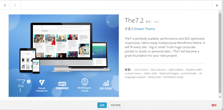 wordpress The7.2 v.1.0.0使用教程   The7.2 v.1.0.0汉化版下载 2
