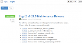 libgit2 0.22.1 和 v0.21.5 维护版本发布 