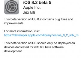 苹果向开发者发布 iOS 8.2 第五个测试版 