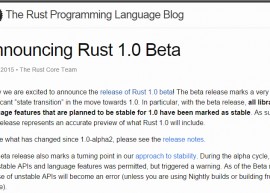 Rust 1.0 beta 版发布 语言特性已经稳定 