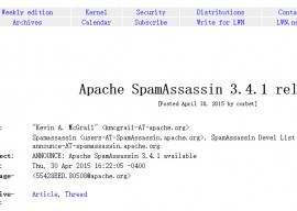 Apache SpamAssassin 3.4.1 发布，防垃圾邮件系统 