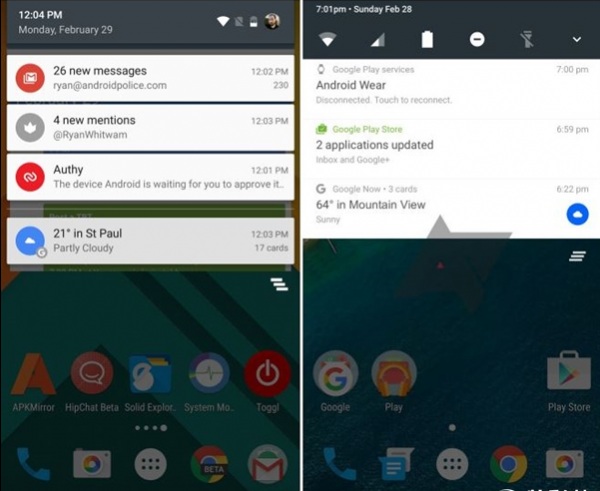 疑 Android N 截图曝光 通知栏对比上一代变了不少-芊雅企服